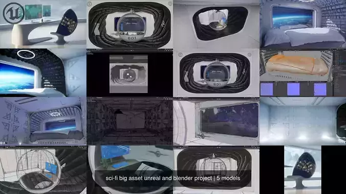 sci-fi big asset unreal and blender project