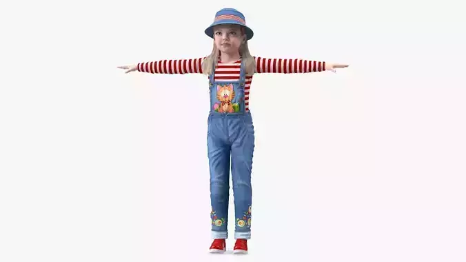 Child Girl Street Style T-pose
