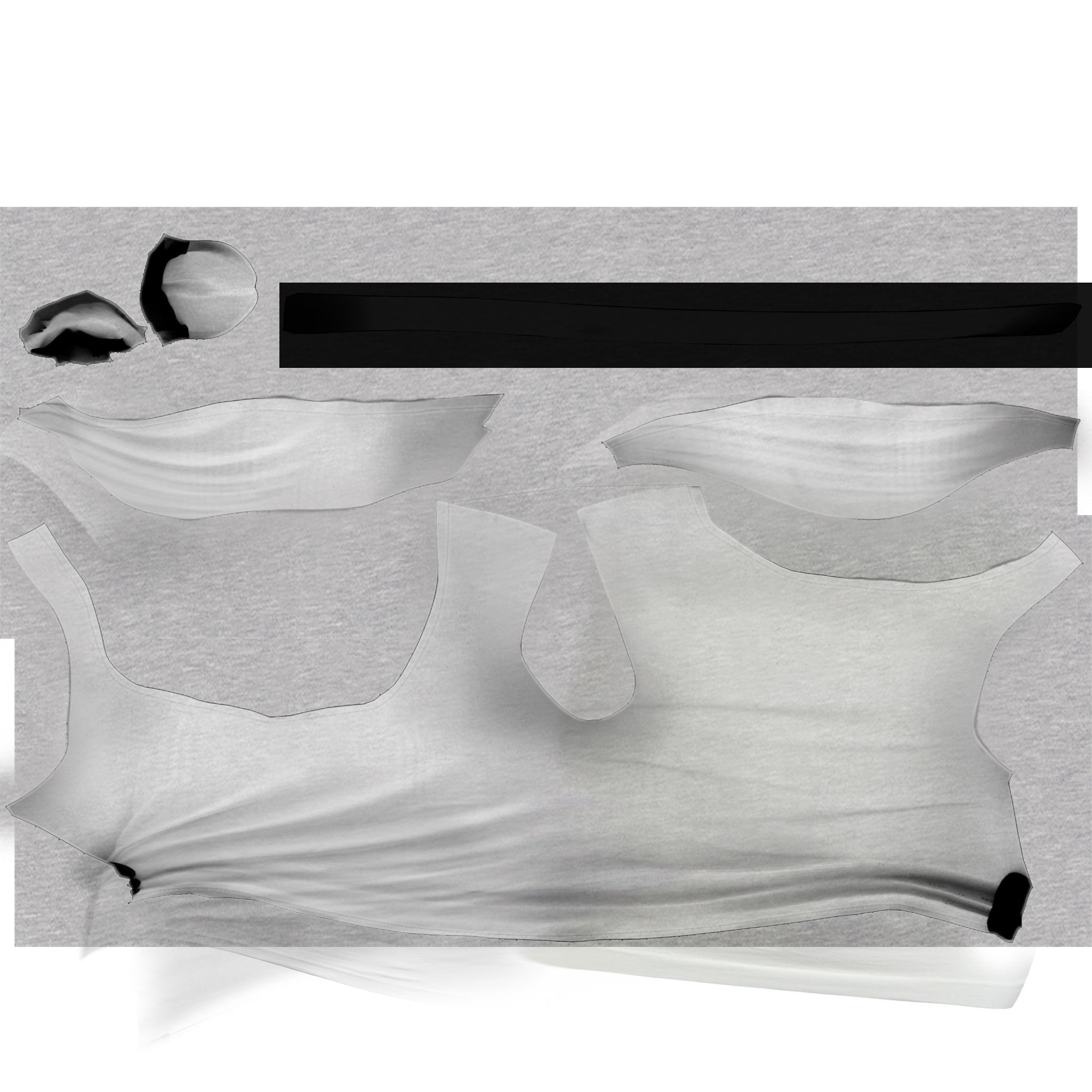 Off Shoulder Crop Tied T-shirt Low-poly 3D model_11