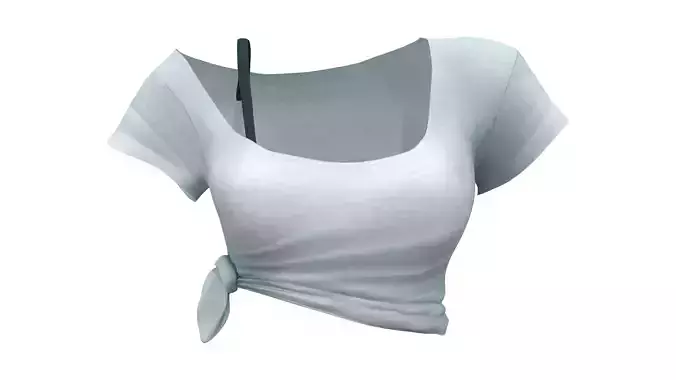 Off Shoulder Crop Tied T-shirt