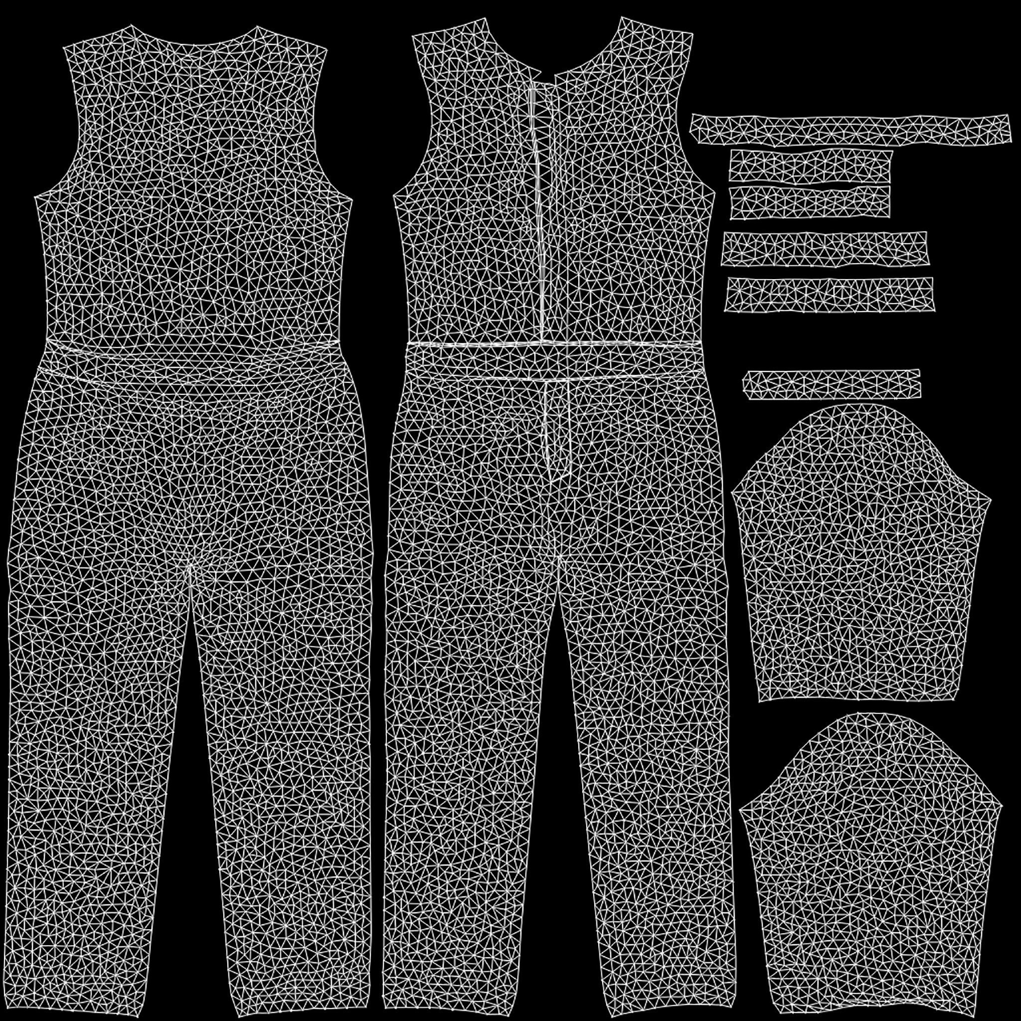 Female Racer Outfit Low-poly 3D model_13