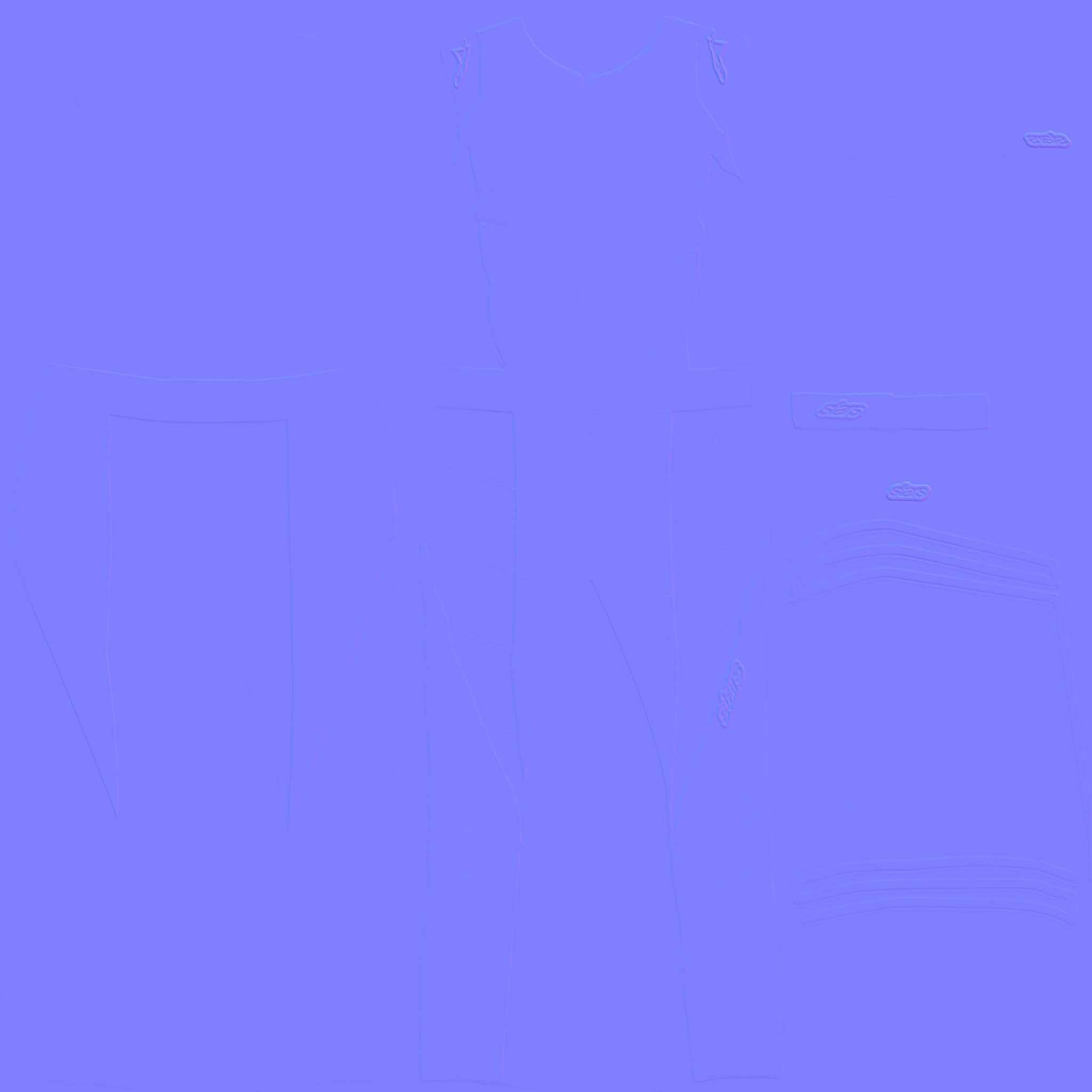 Female Racer Outfit Low-poly 3D model_10