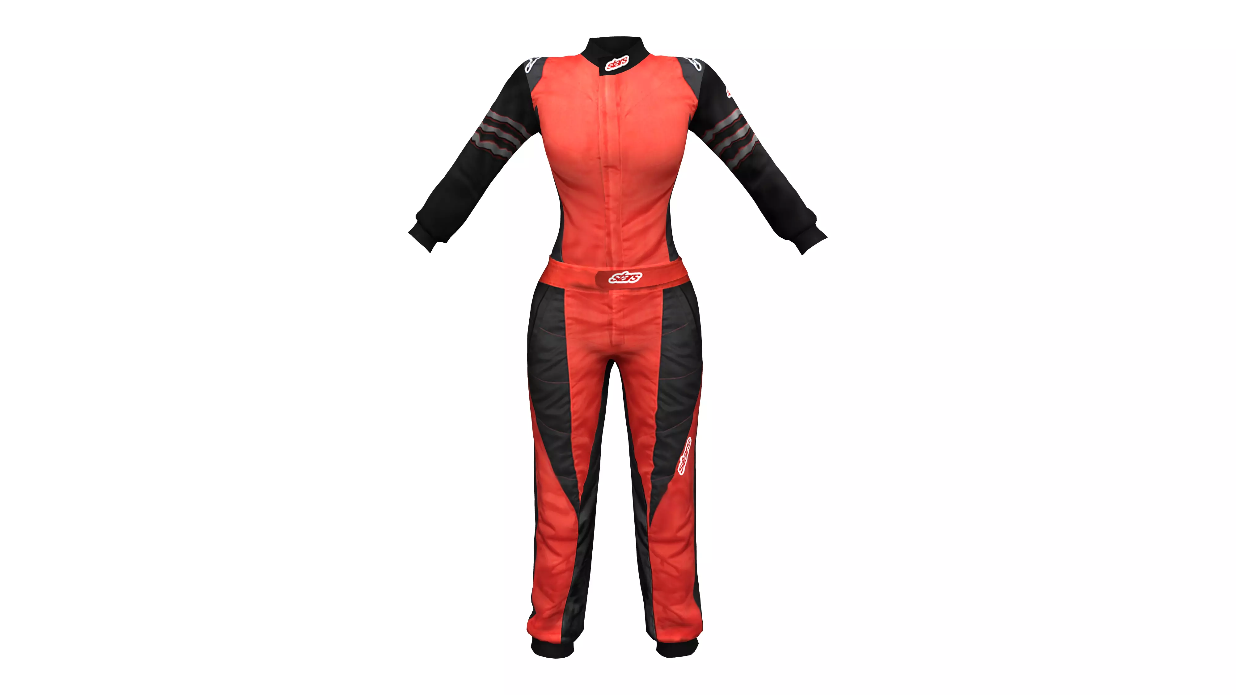 Female Racer Outfit Low-poly 3D model_0