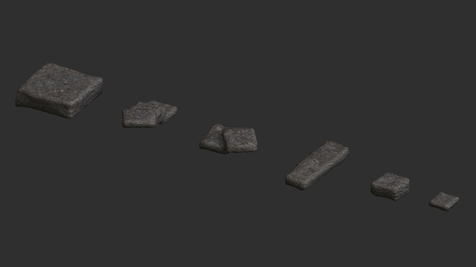 Stone Platforms Low-poly 3D model_2