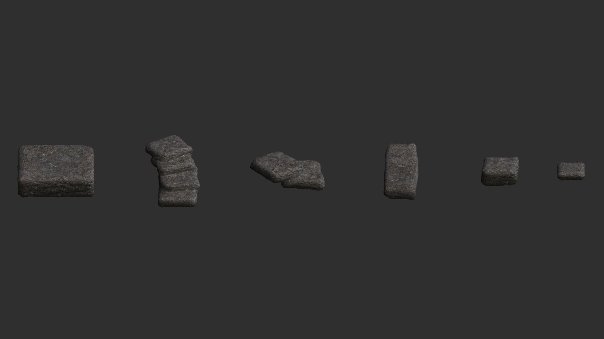 Stone Platforms Low-poly 3D model_11
