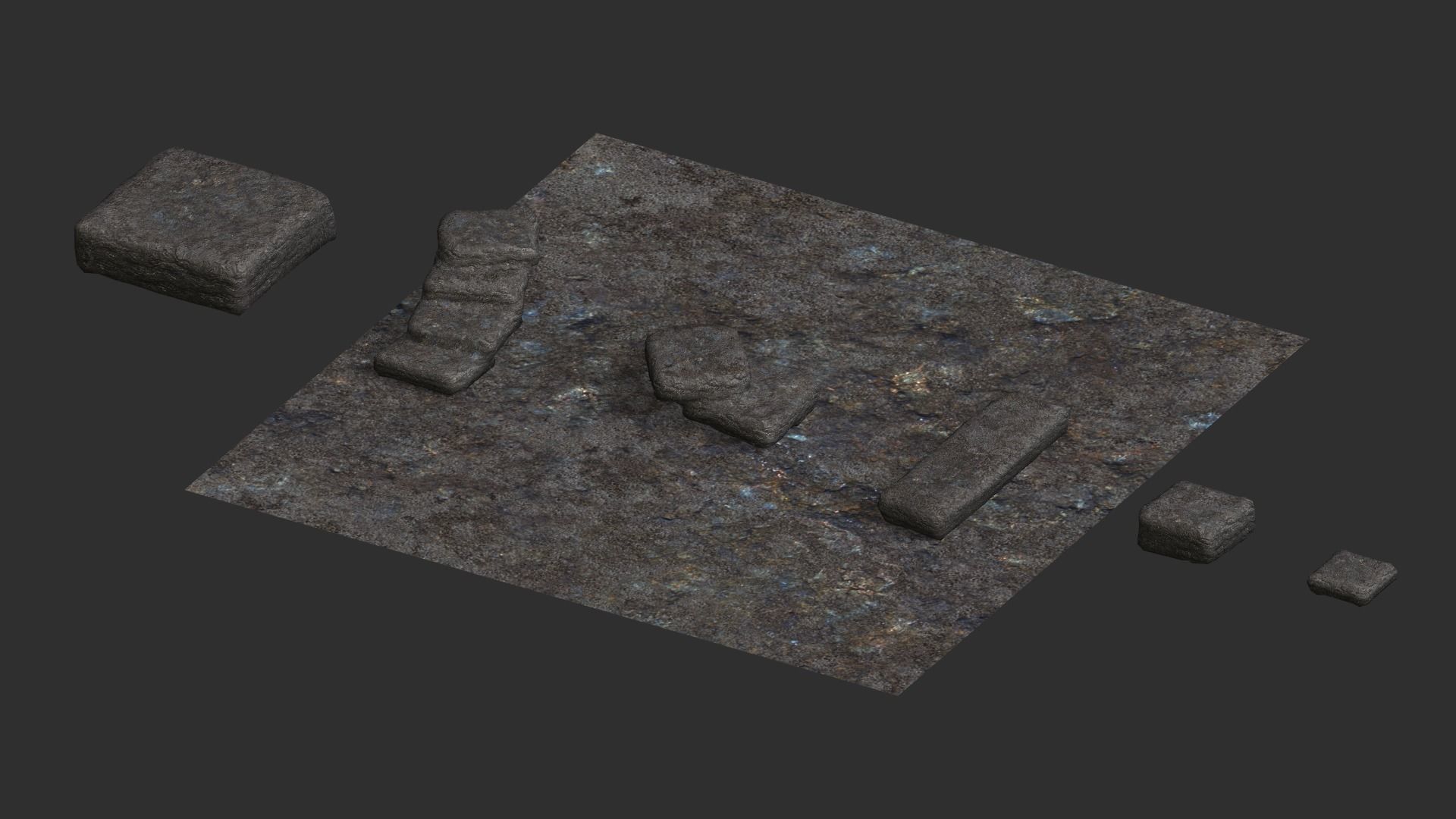 Stone Platforms Low-poly 3D model_13