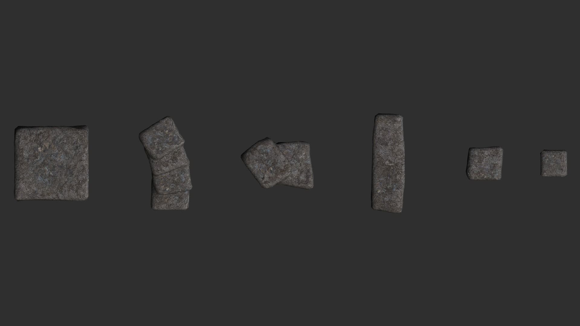 Stone Platforms Low-poly 3D model_10
