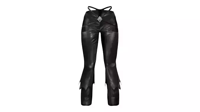 Womens Wolf Leather Pants