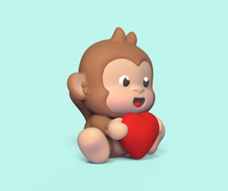 Monkey Heart 3D print model_1