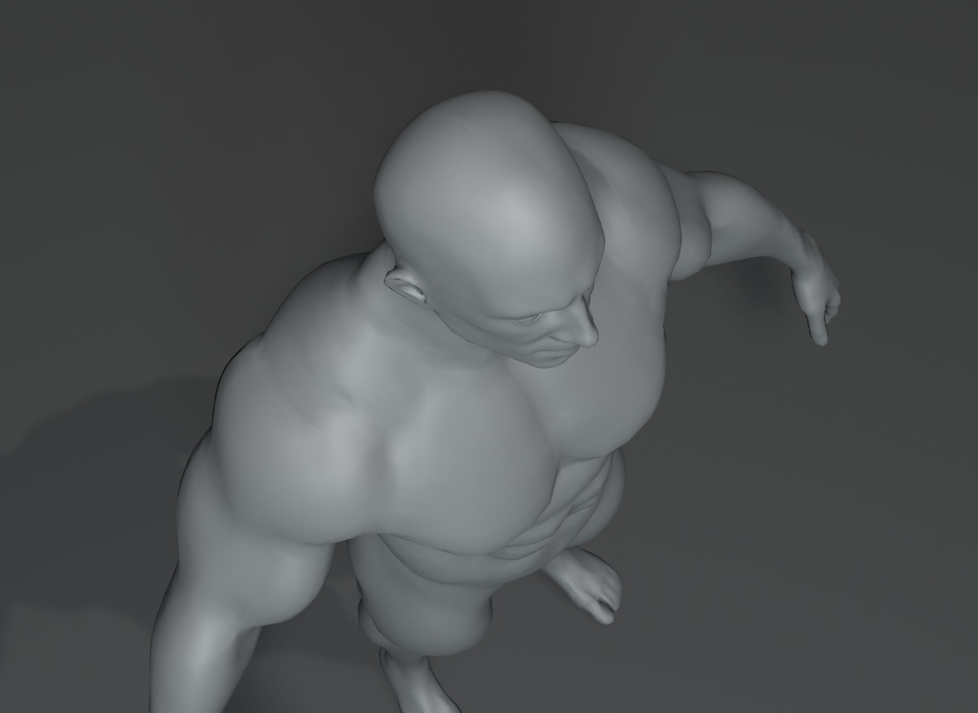 Strong Male Body Base Mesh Animated Rigged 3D Model 20k Polygons Low-poly 3D model_16
