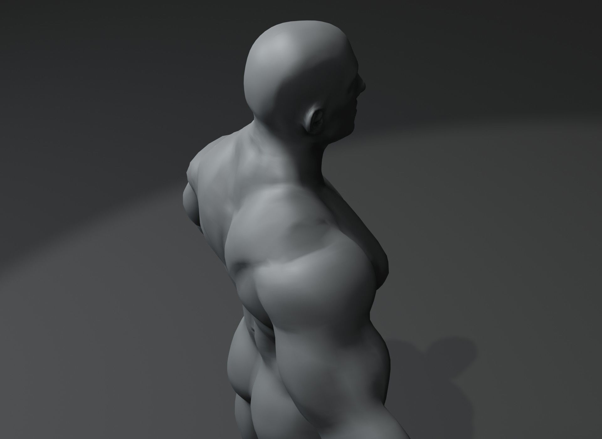 Strong Male Body Base Mesh Animated Rigged 3D Model 20k Polygons Low-poly 3D model_9