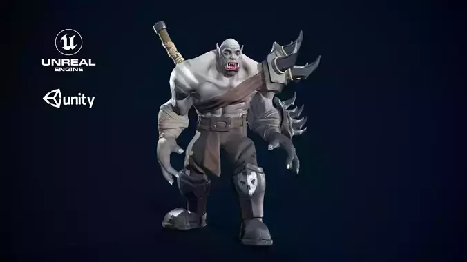 Orc - Rage of axe Low-poly 3D model