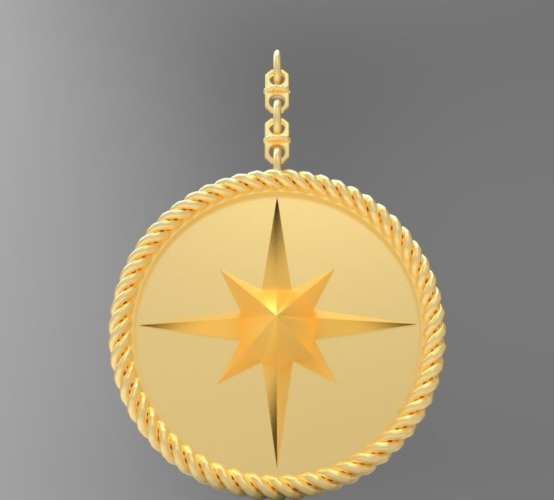 pendant Wind rose 3D print model_25
