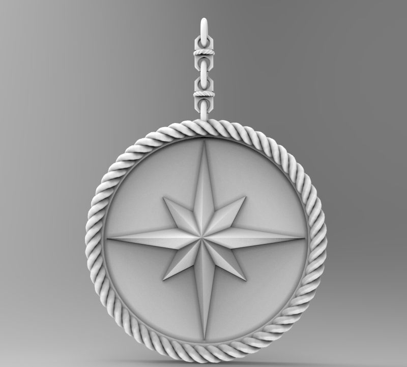 pendant Wind rose 3D print model_14