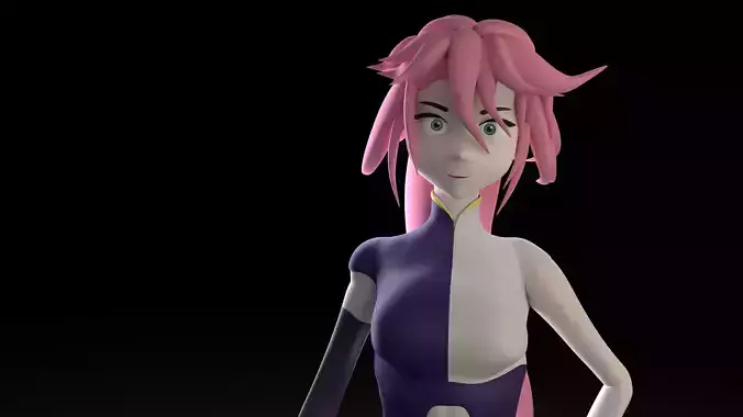 ANIME GIRL LOWPOLY MODEL