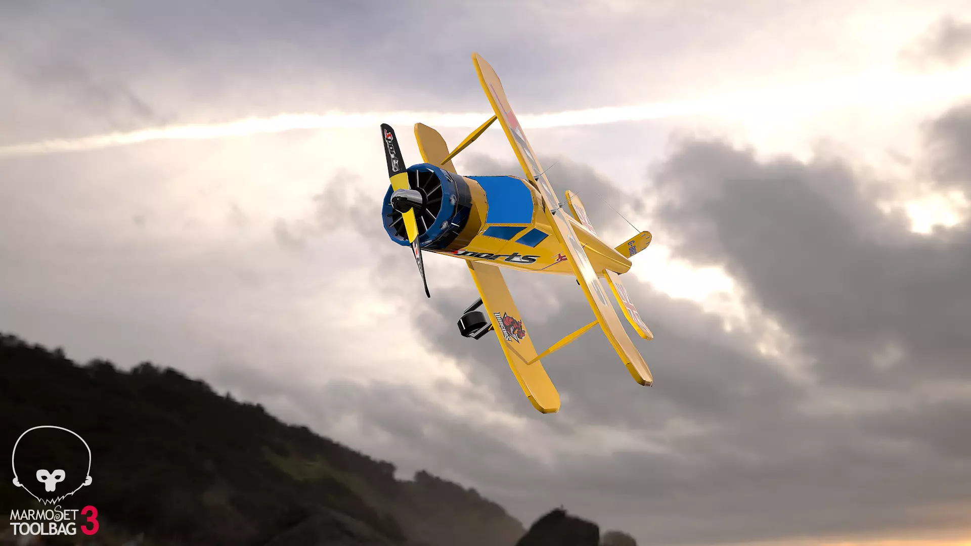 Sports Plane Low-poly 3D model