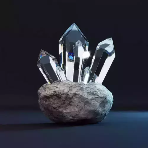 Crystal crystals on rock