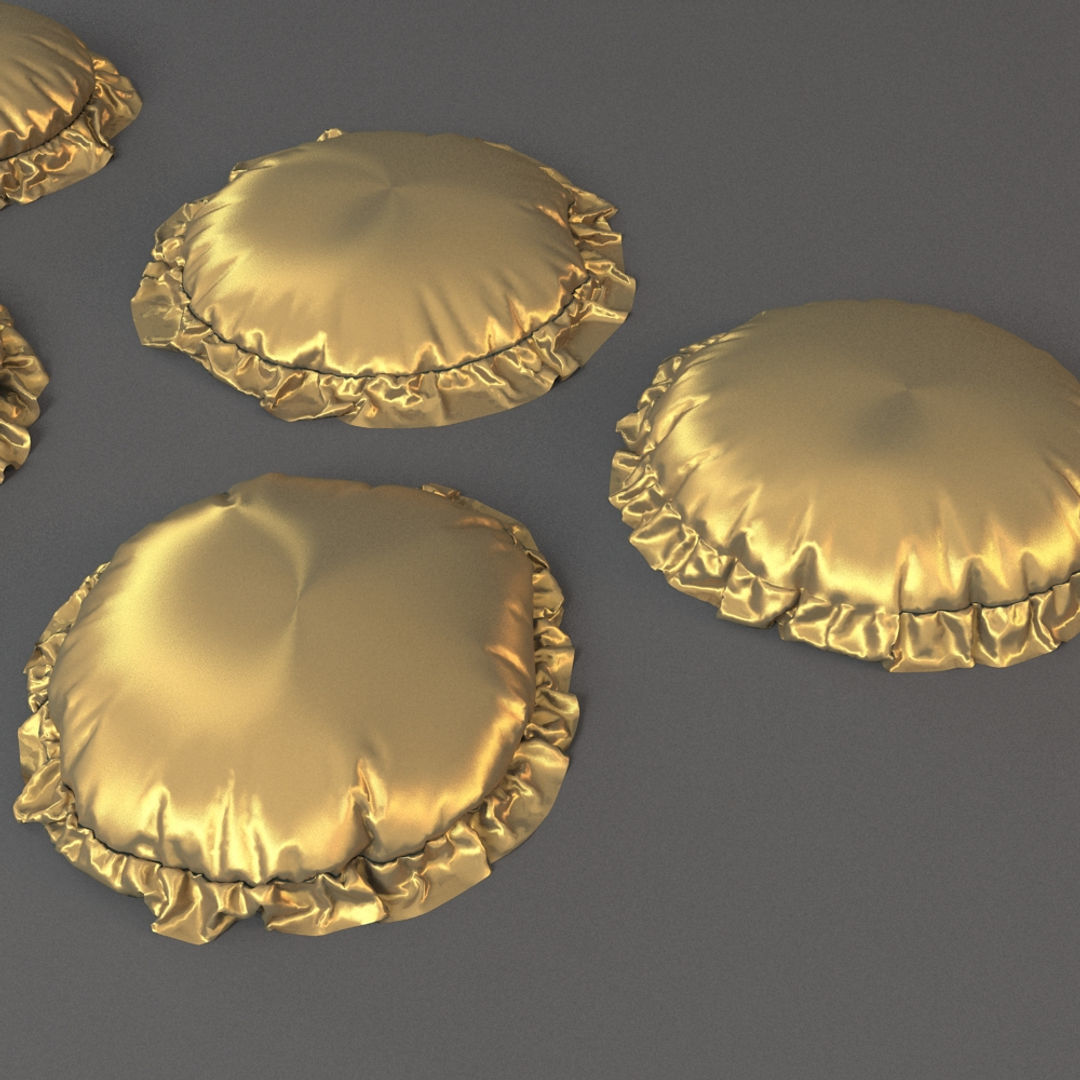 Round Pillows 3D model_3