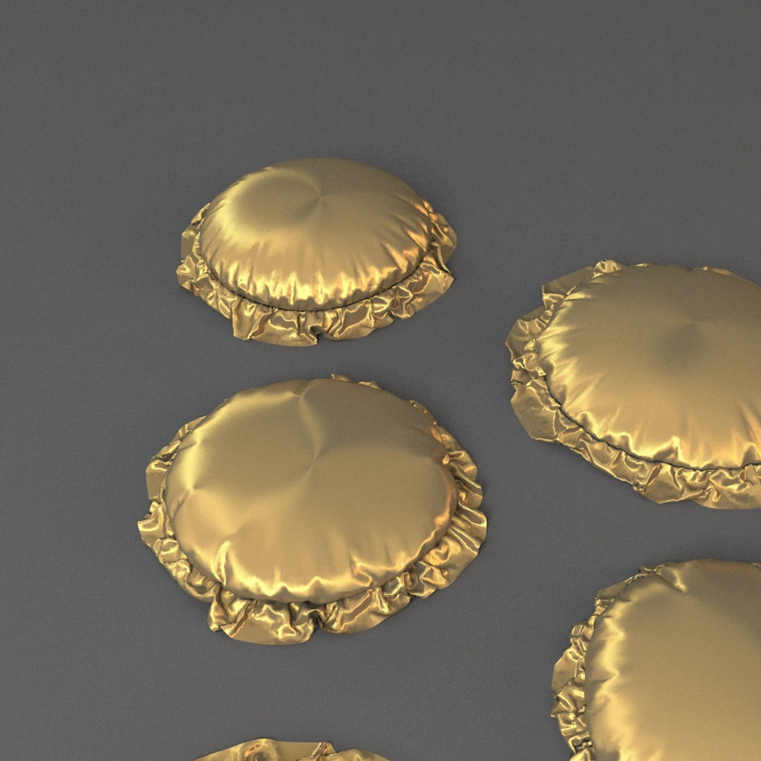 Round Pillows 3D model_4