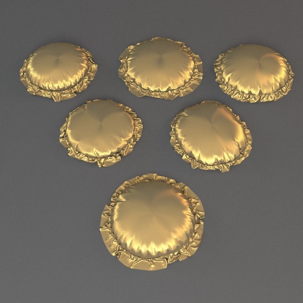 Round Pillows 3D model_1