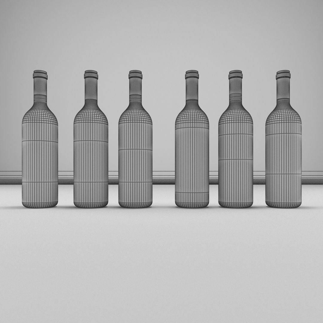 Wine Bottle Collection 3D model_3