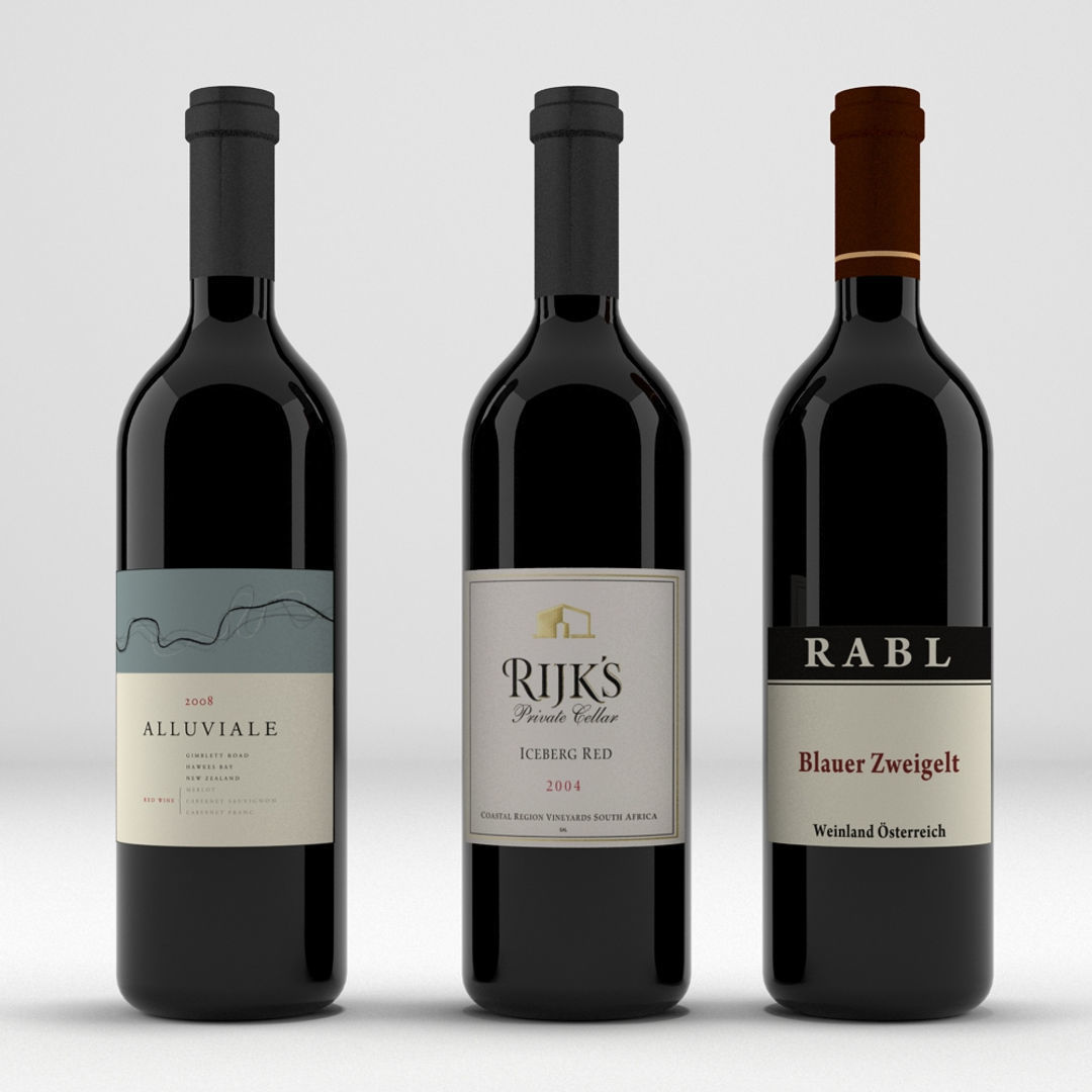 Wine Bottle Collection 3D model_6