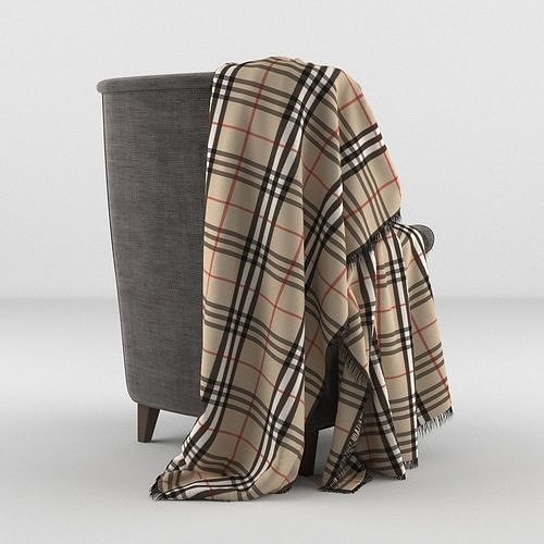 Armchair with Blanket 3D model 5