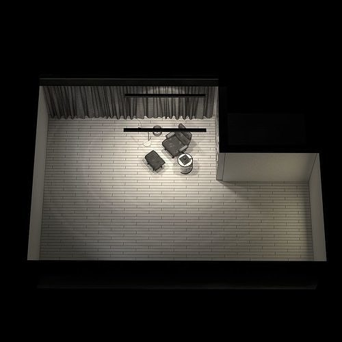 Loft Studio Scene 3D model 7