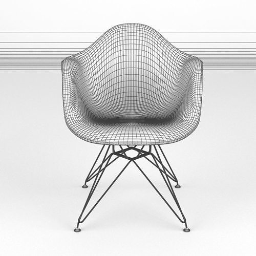 Eames Plastic Arm Chair 3D model 7