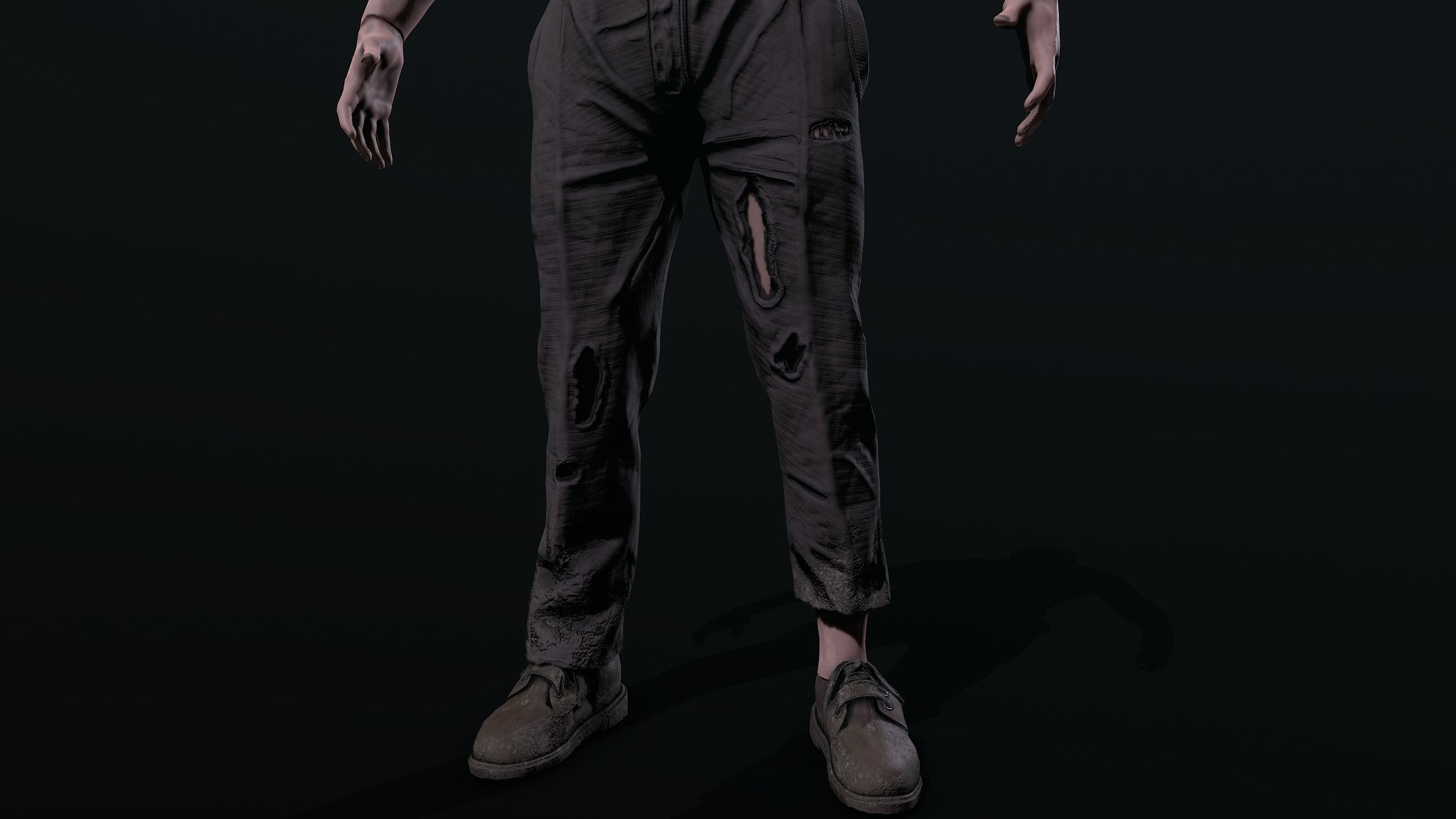 Frankenstein man in trench coat Low-poly 3D model_16