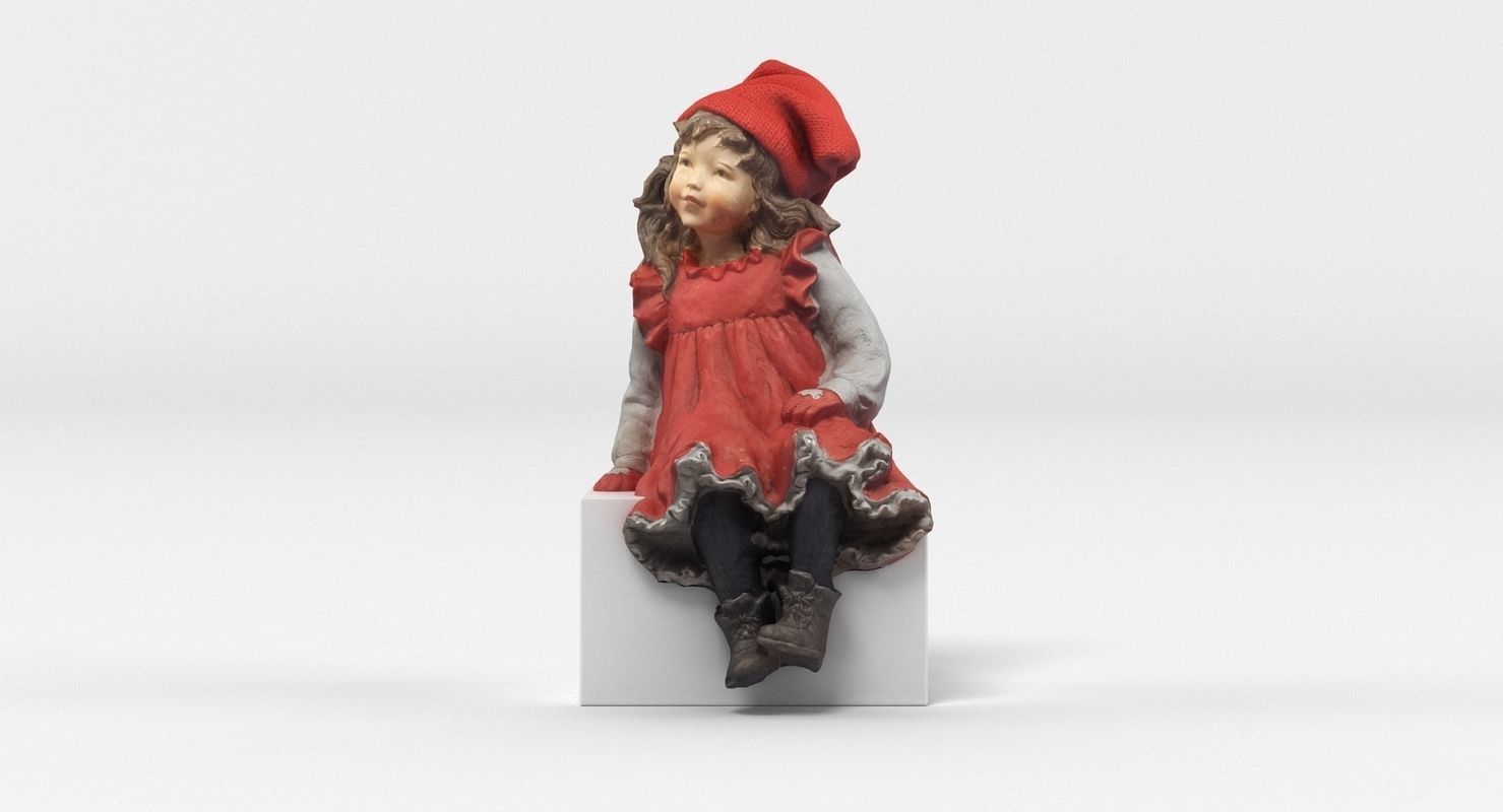Girl Figurine 3D model_4