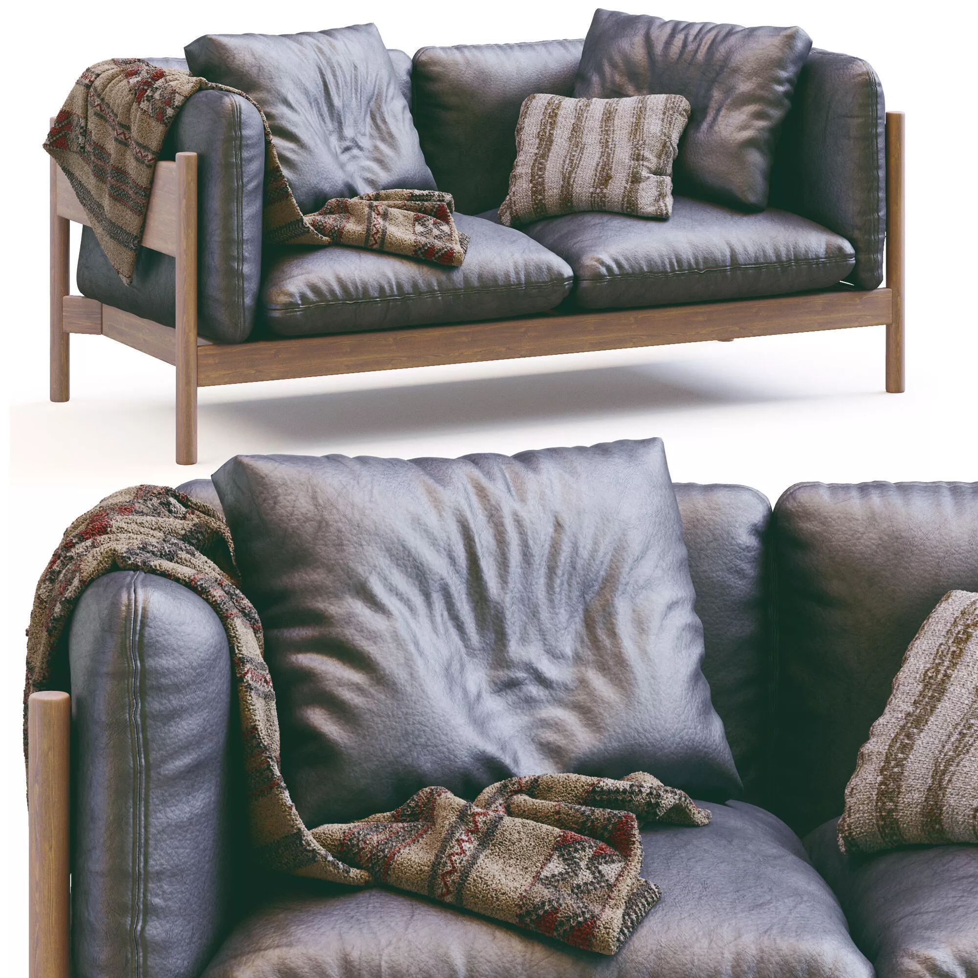 Arbour Leather Sofa by HAY 3D model