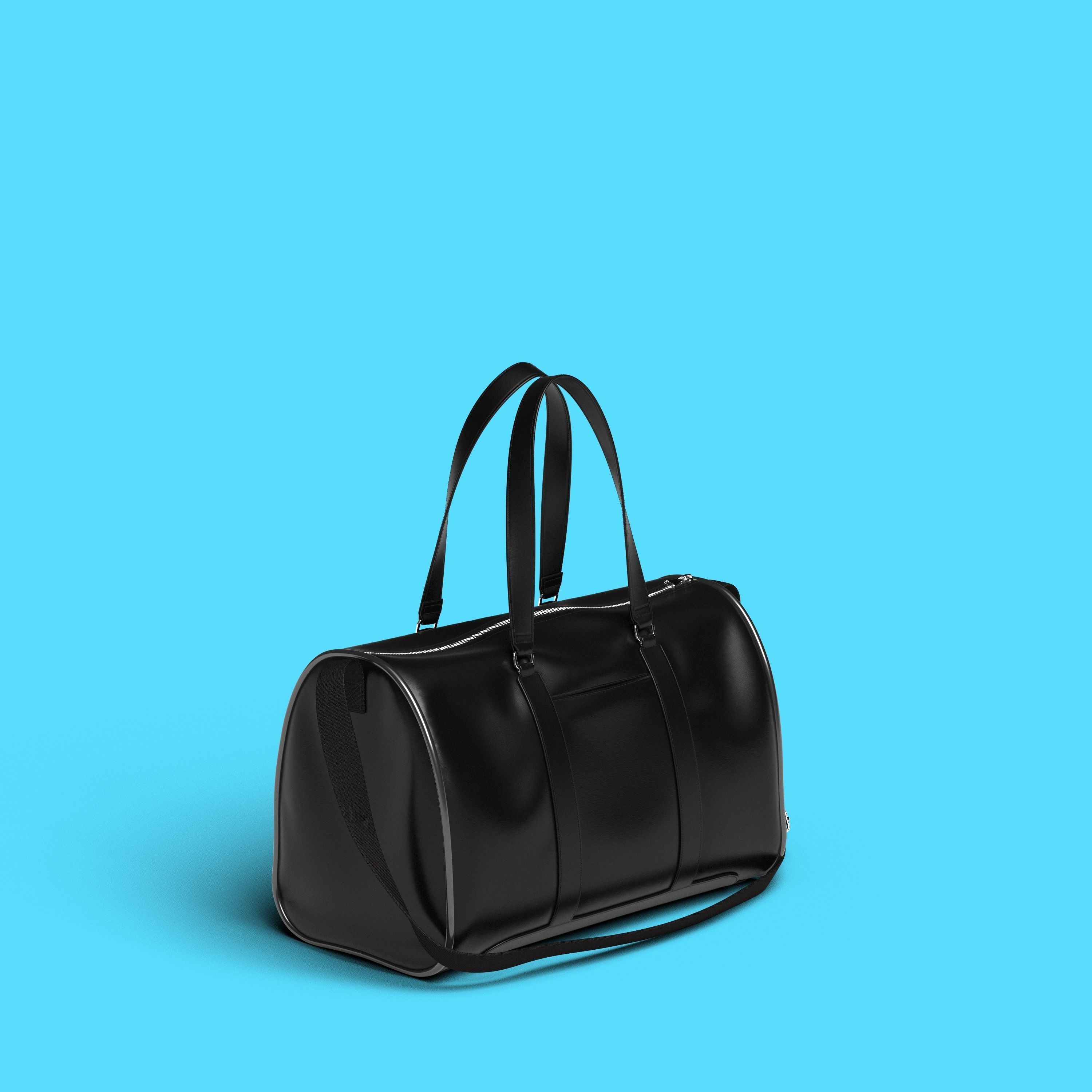 Leather Duffel Bag 3D model_9