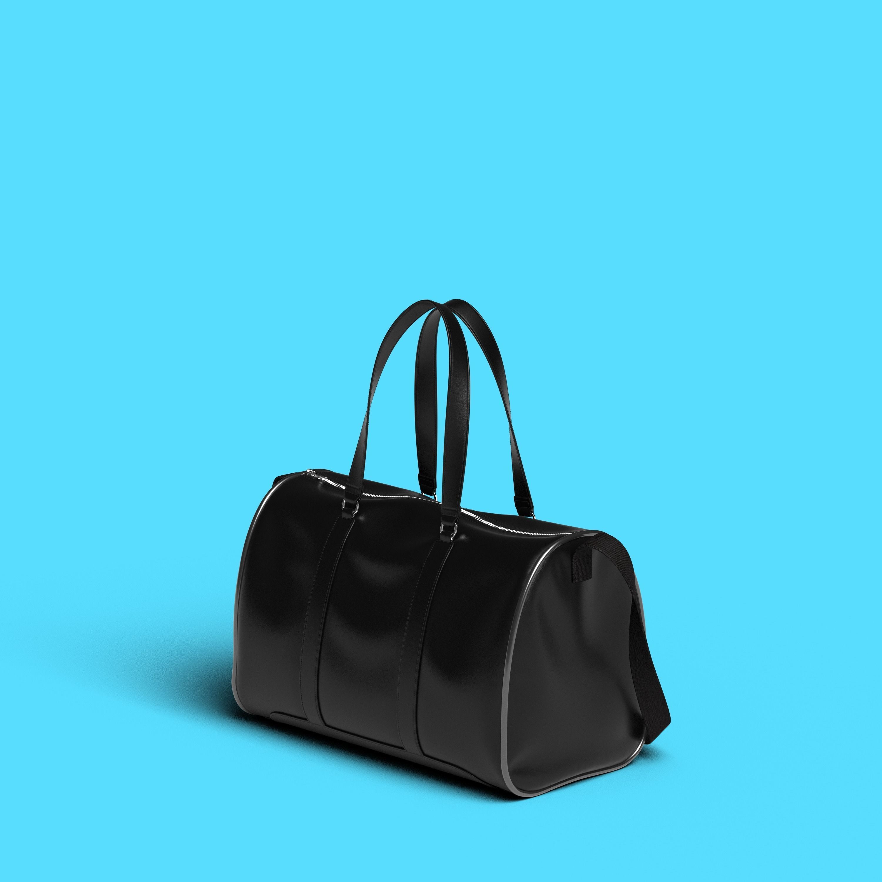 Leather Duffel Bag 3D model_11