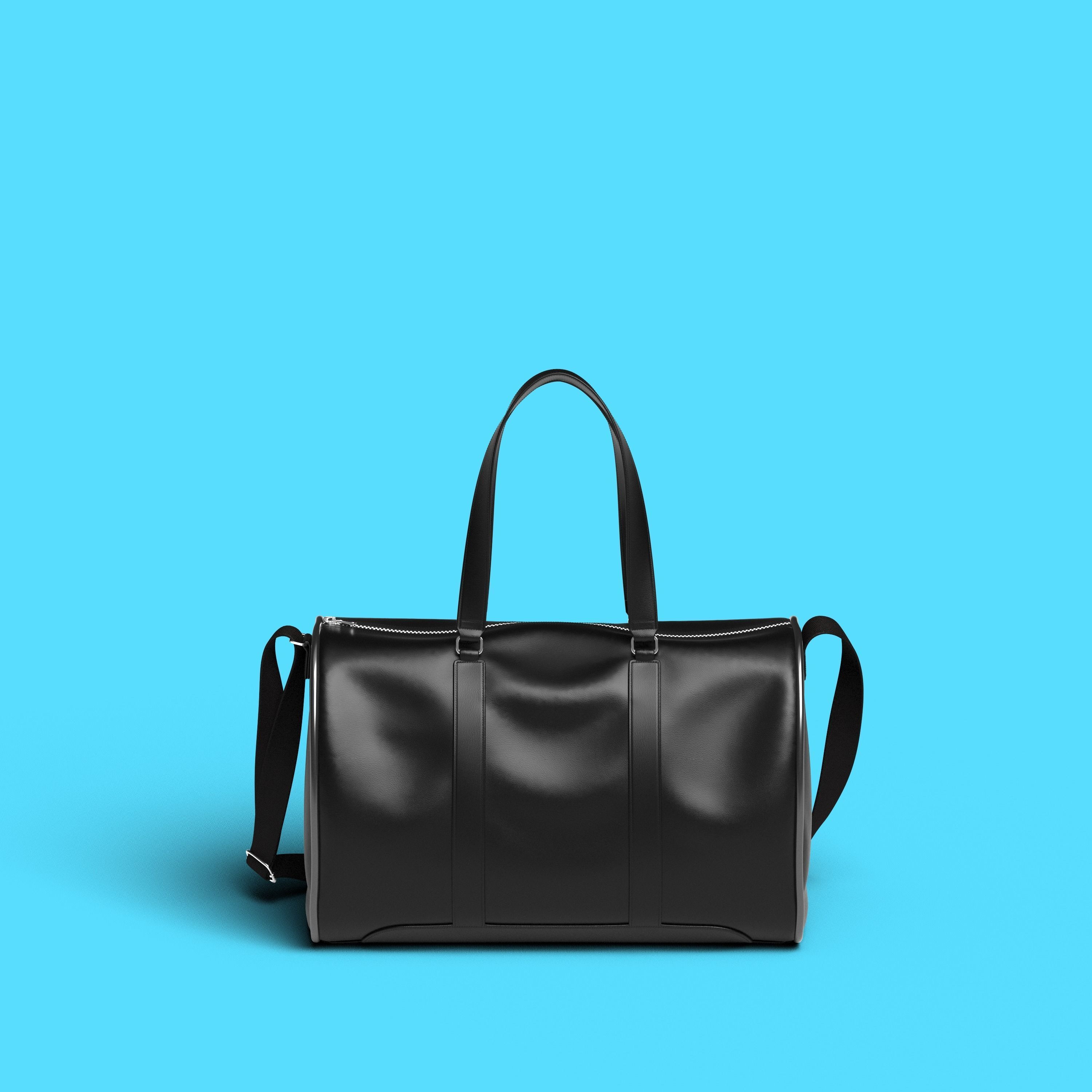 Leather Duffel Bag 3D model_4