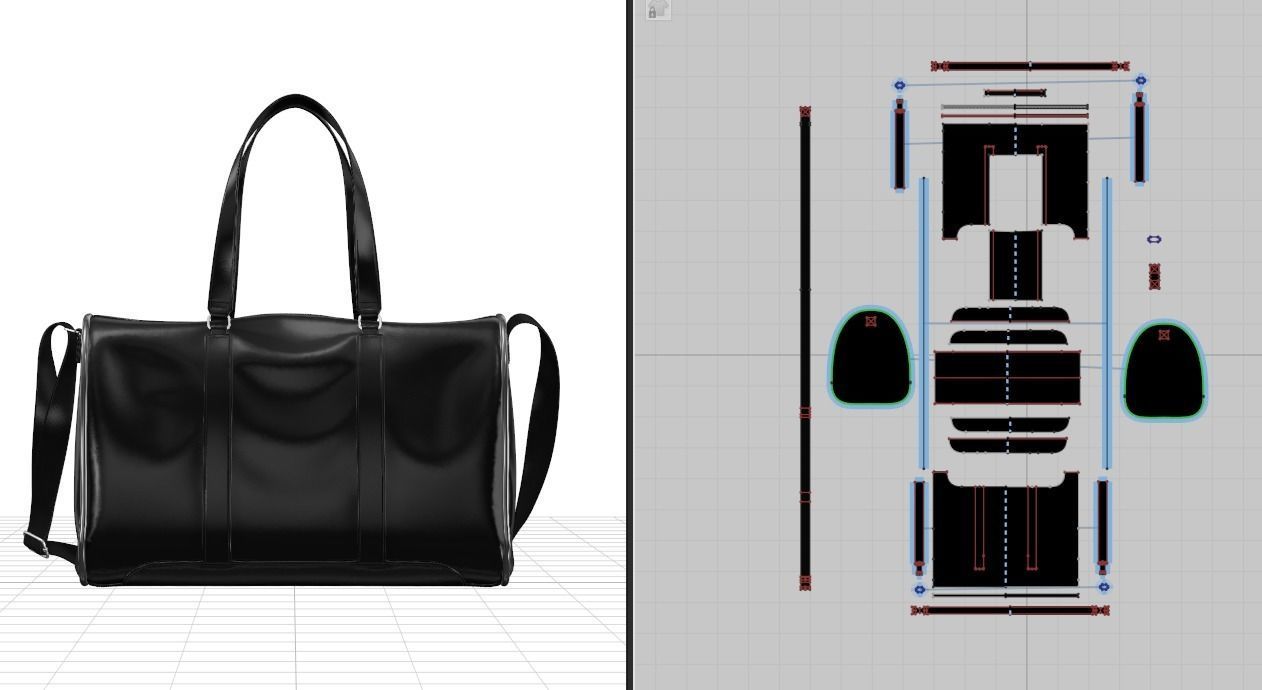 Leather Duffel Bag 3D model_1