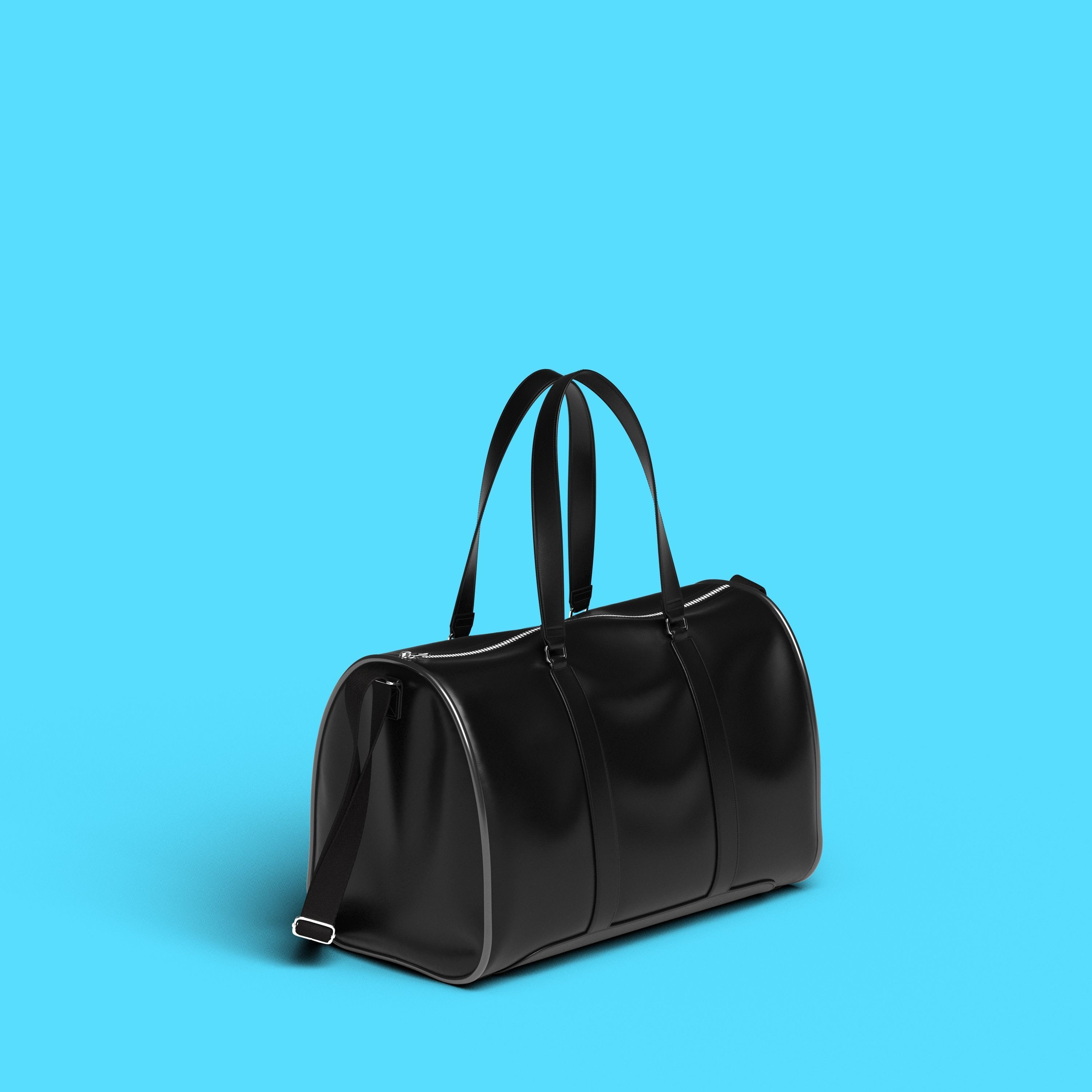 Leather Duffel Bag 3D model_5