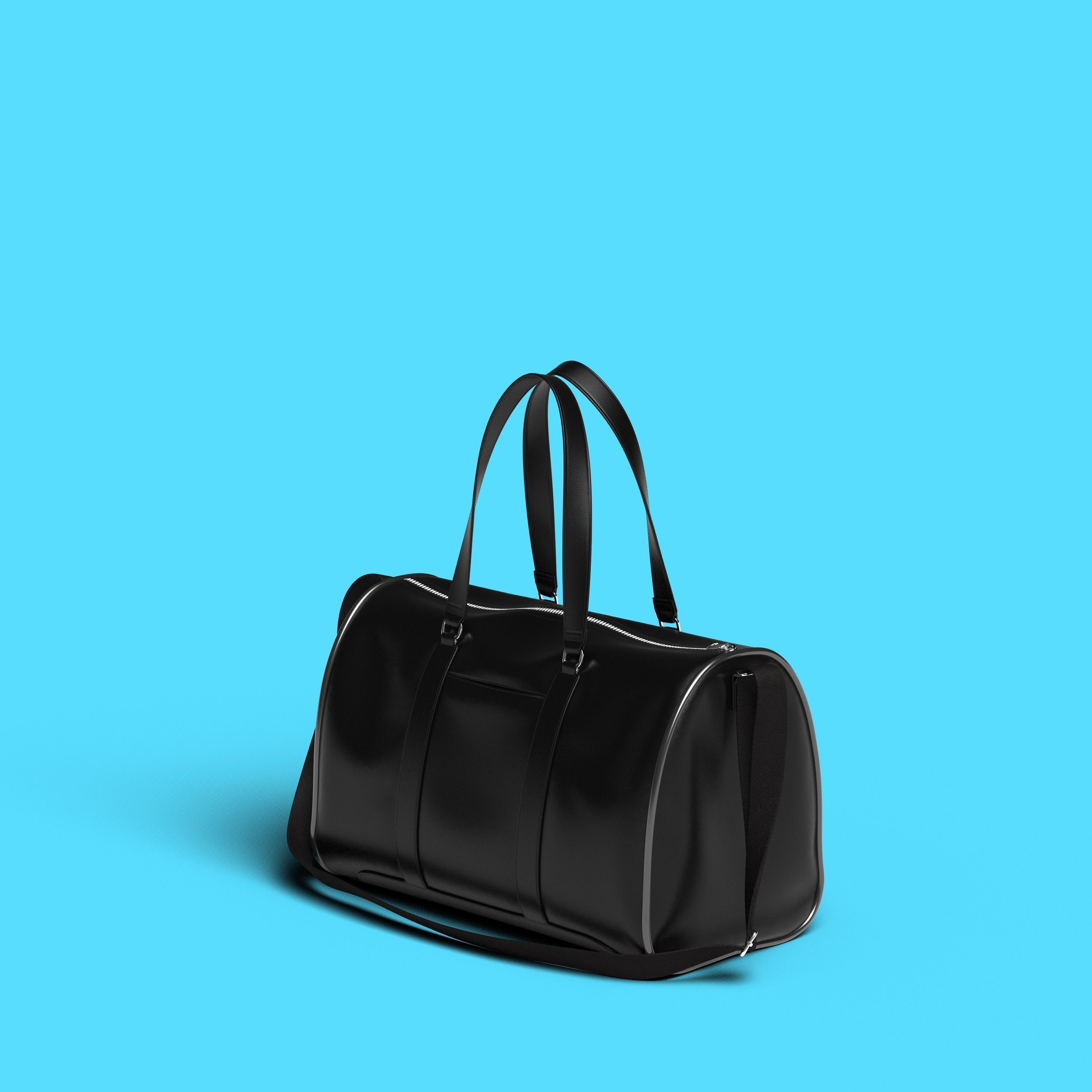 Leather Duffel Bag 3D model_7