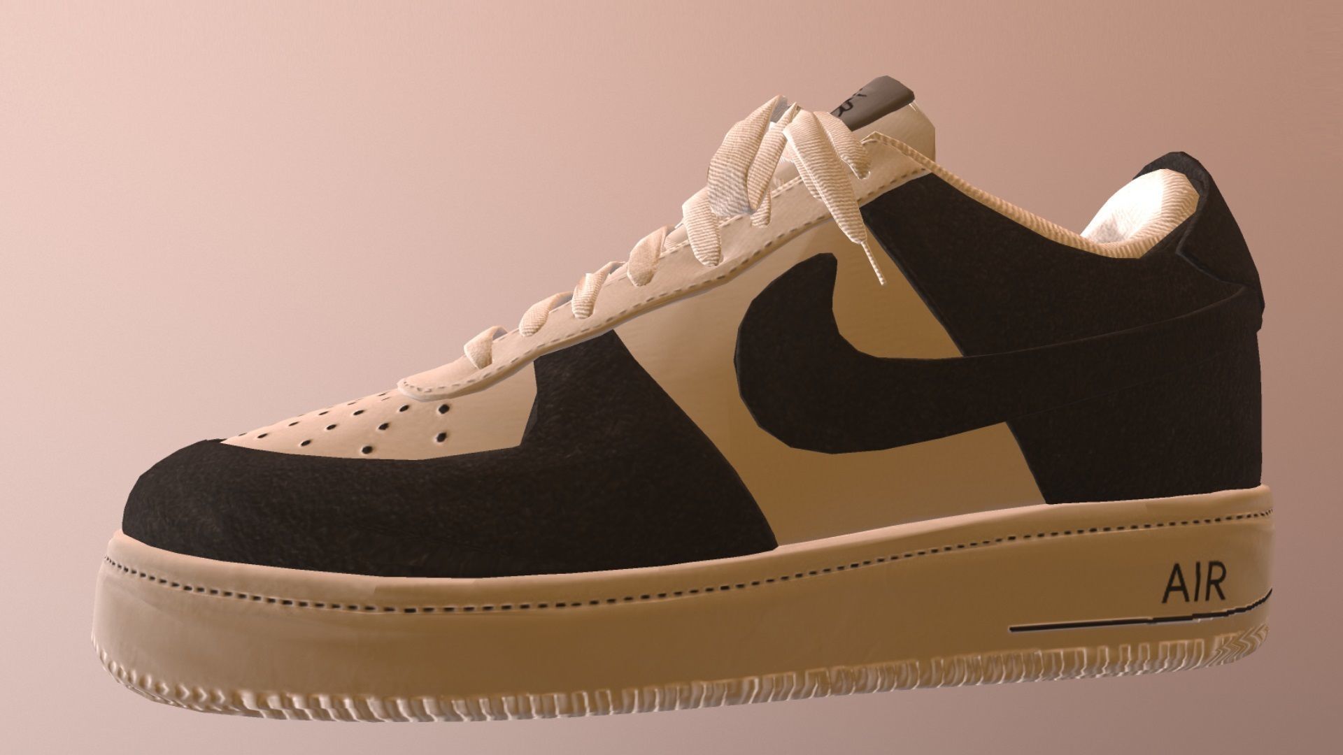 NIKE AIR FORCE 1 SHOES PBR Low-poly 3D model_3