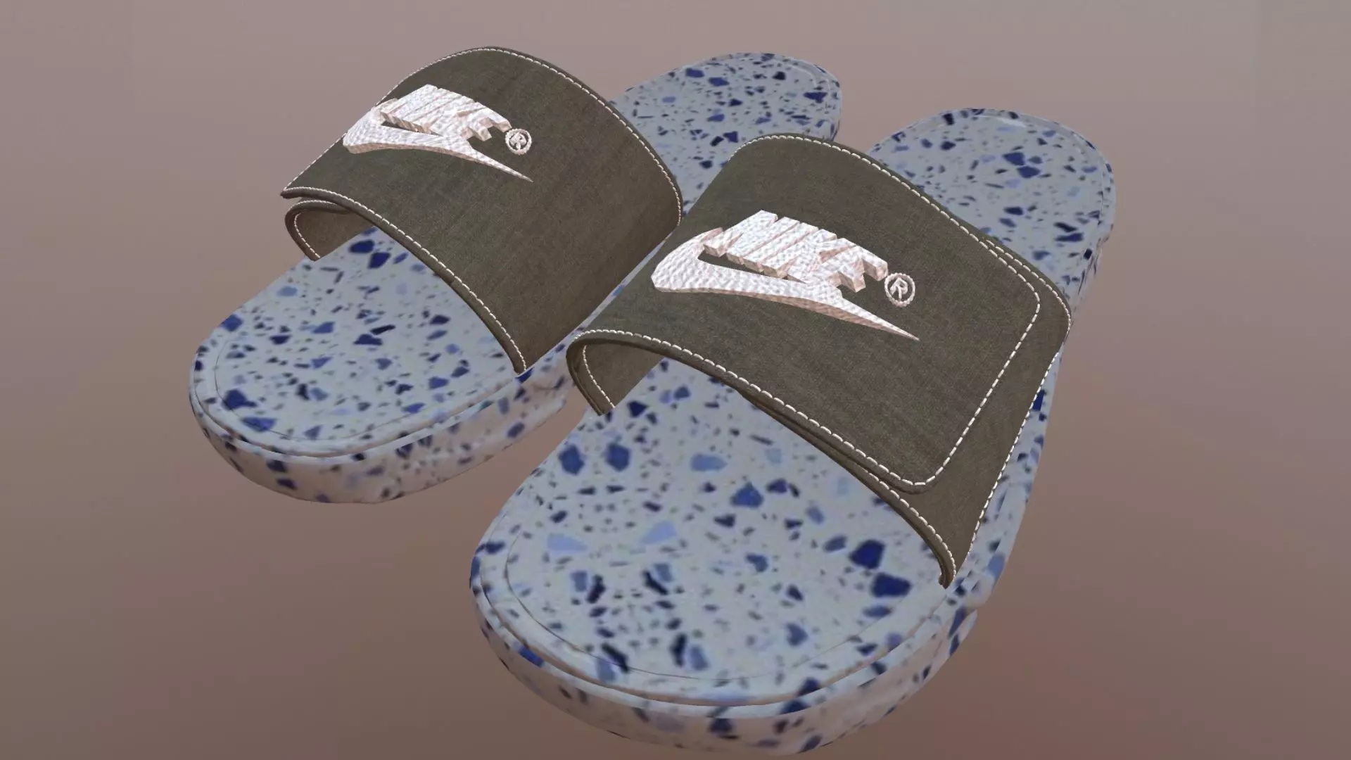 NIKE SLIPPERS SHOES PBR Low-poly 3D model