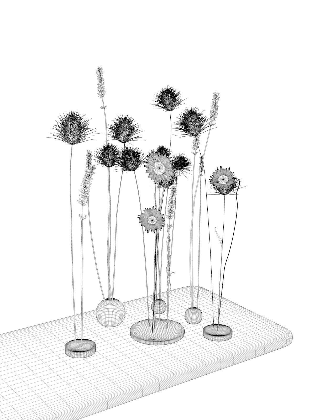 Flowers in The Clay  3D model_3