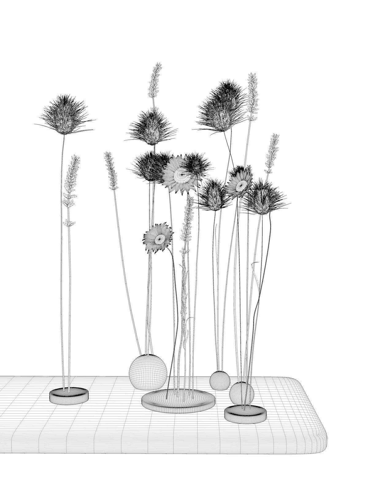 Flowers in The Clay  3D model_4