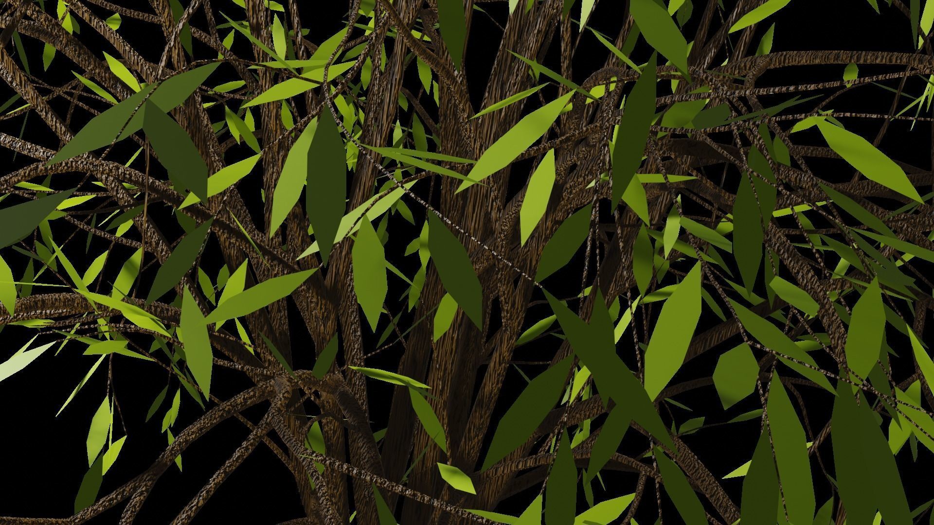 Spring or Summer Tree PBR low-poly game ready  Low-poly 3D model_9