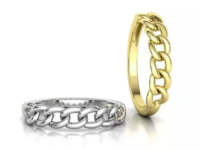 Ladies Chain Cuban Ring Fashion Cuban Ring 3Dmodel 3D print model