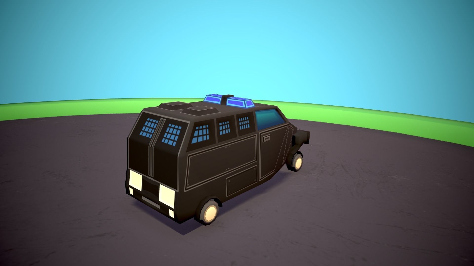 Emergency service vehicles Low-poly 3D model_8