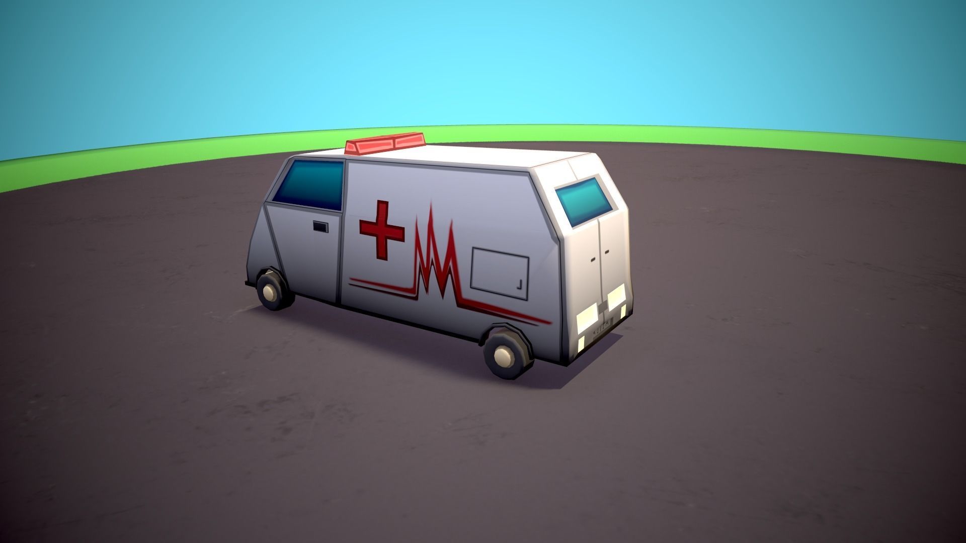 Emergency service vehicles Low-poly 3D model_12