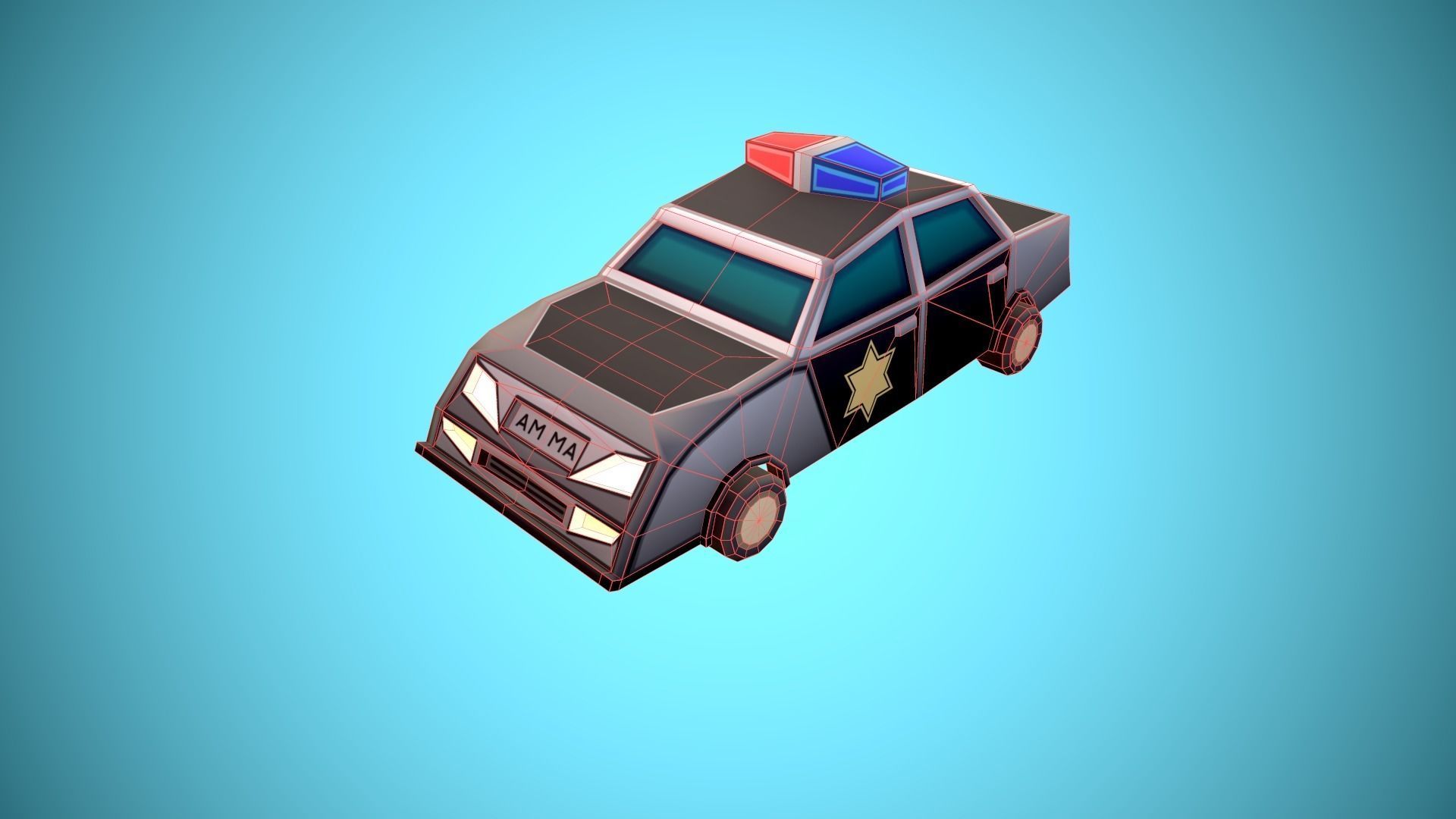 Emergency service vehicles Low-poly 3D model_15