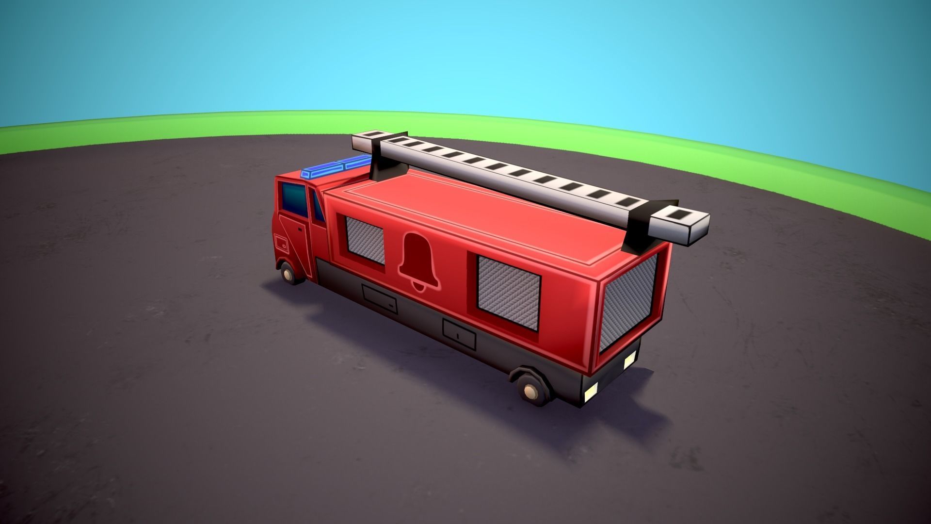 Emergency service vehicles Low-poly 3D model_24