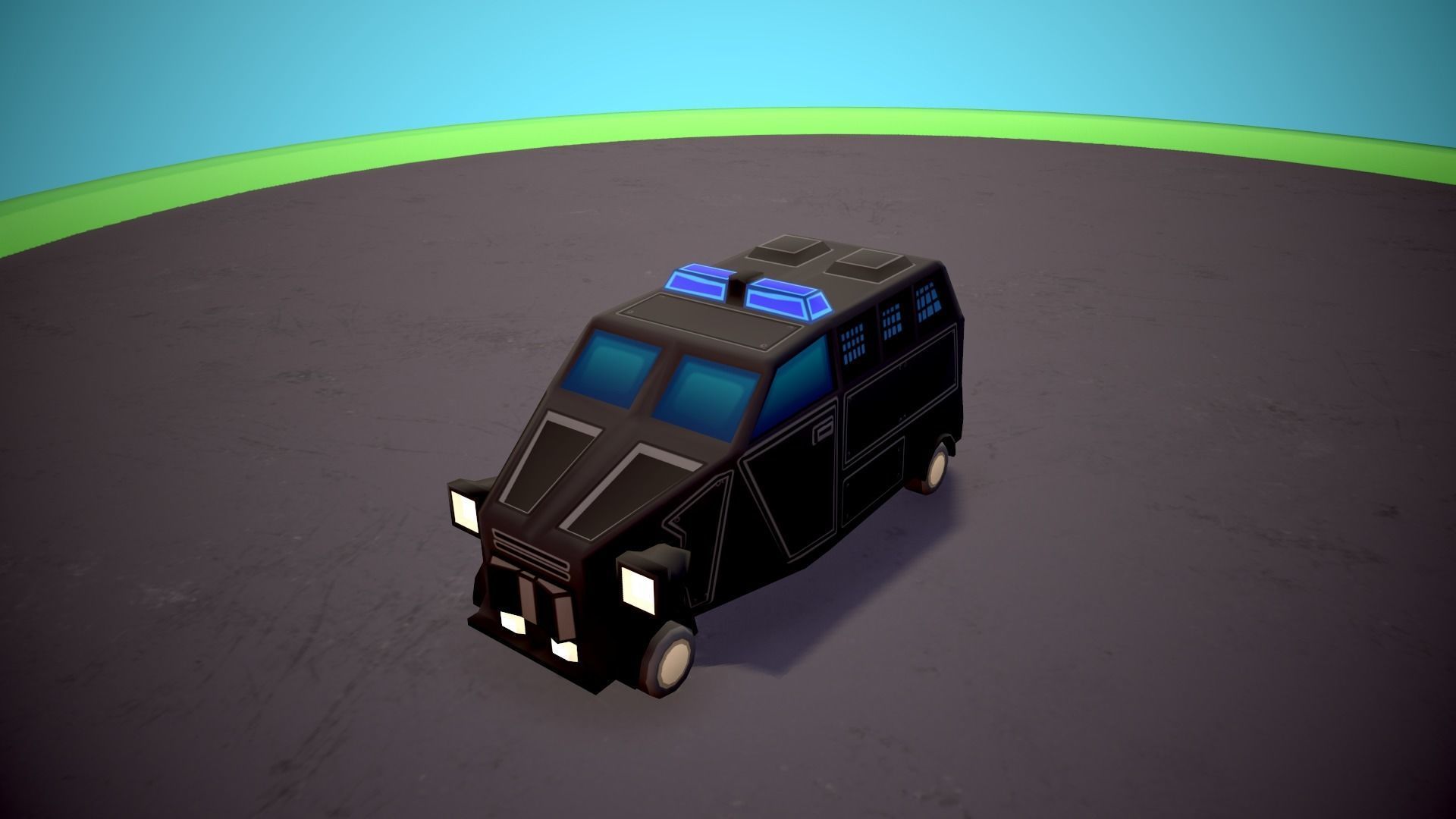 Emergency service vehicles Low-poly 3D model_5