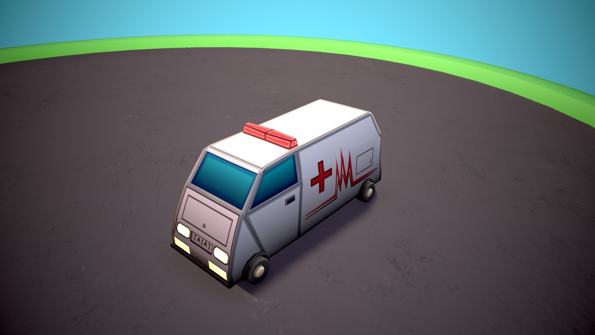 Emergency service vehicles Low-poly 3D model_10